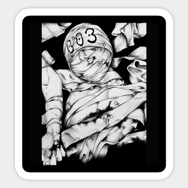 mummified prisoner 003 Sticker by JESH